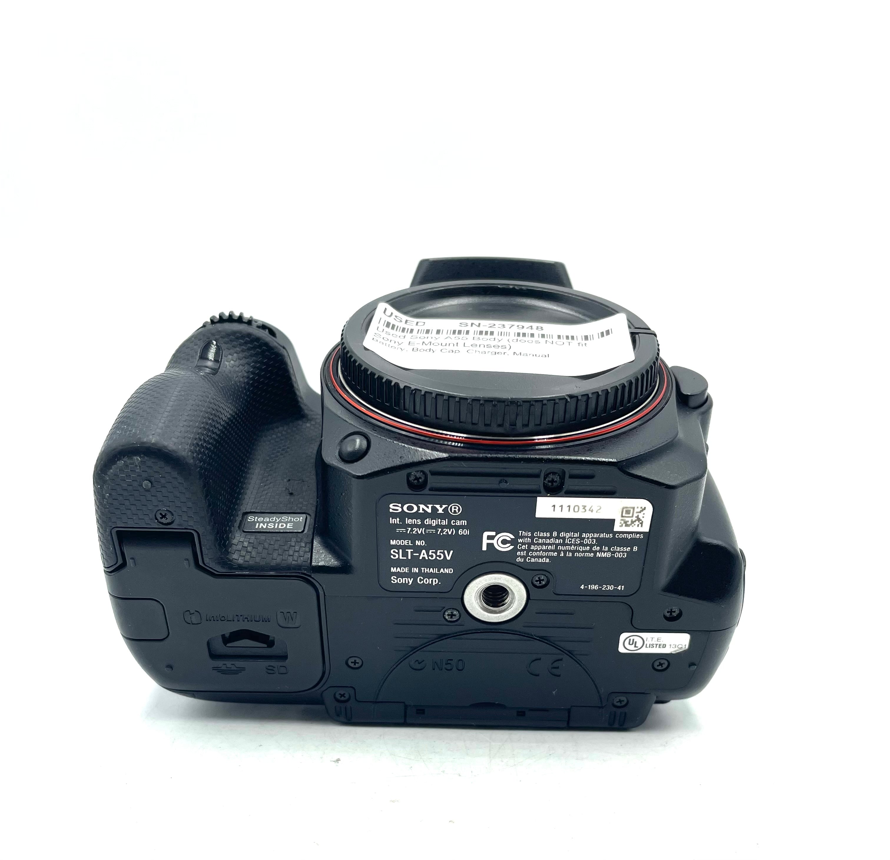 Used Sony A55 Body (does NOT fit Sony E-Mount Lenses)