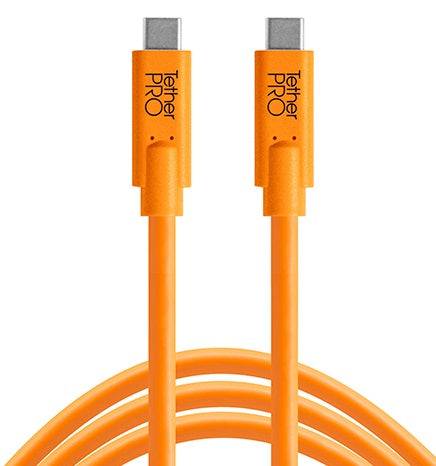 Tether Tools TetherPro USB Type-C Male to USB Type-C Male Cable (15', Orange) CUC15-ORG