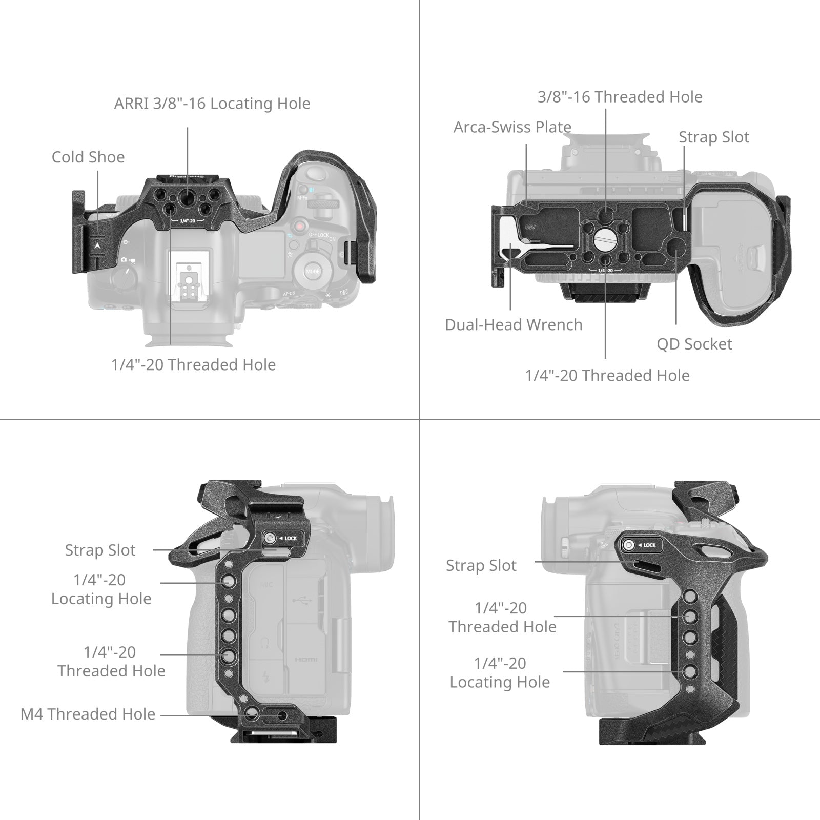 SmallRig "Black Mamba" Camera Cage for Canon EOS R5 Mark II