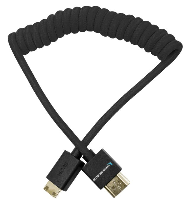 Kondor Blue Coiled Mini-HDMI to HDMI Cable (12 to 24", Black)