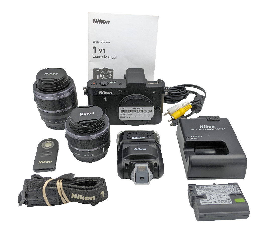 USED Nikon 1 V1 w/ 10-30mm & 30-110mm & SB-N7