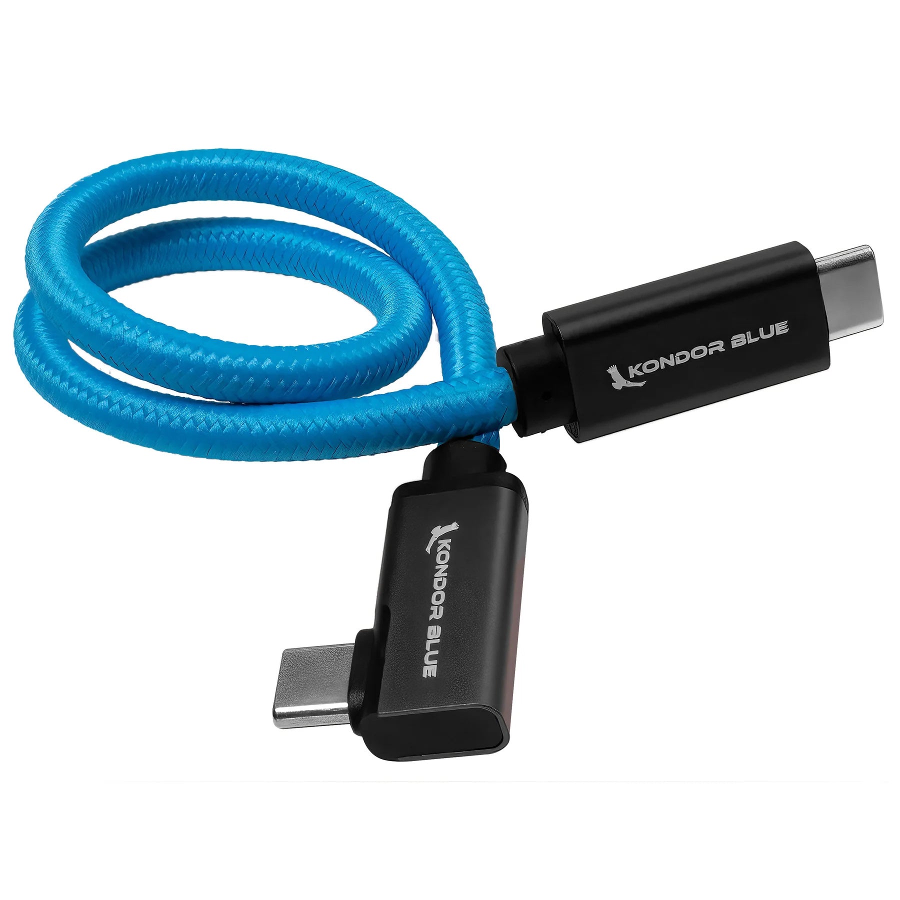 Kondor Blue Right-Angle USB 3.1 Gen 2 Type-C Cable (12")