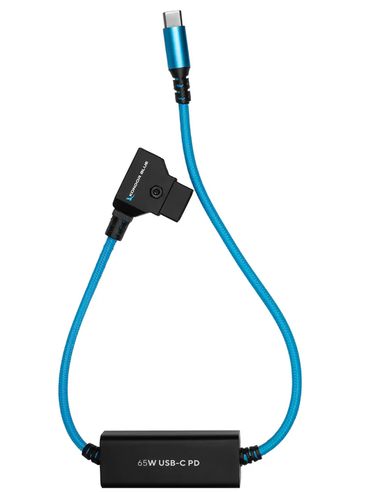 Kondor Blue D-Tap to USB-C Power Delivery Cable for Mirrorless Cameras (16", Blue)