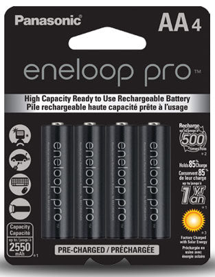 Panasonic Eneloop Pro AA 4pack Rechargeable Ni-MH Batteries (2550 mAh)